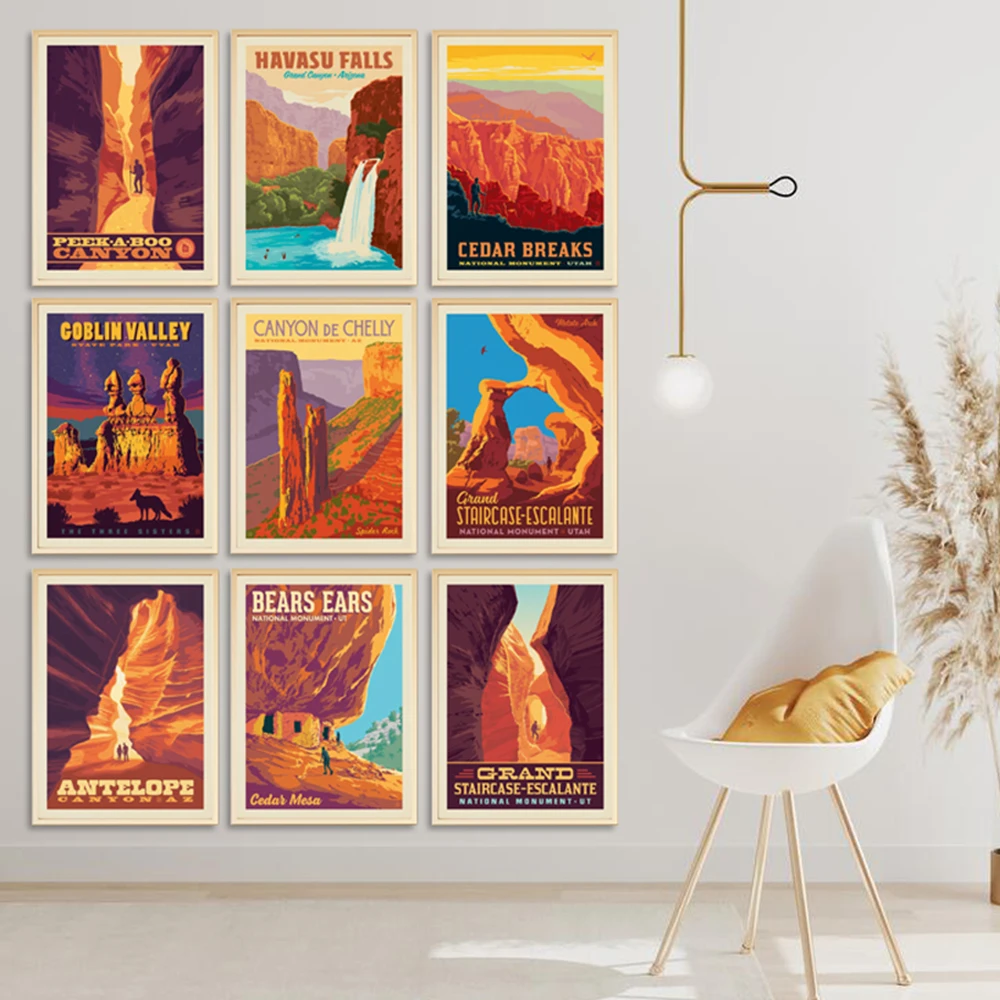 

Natural Wonders Poster Antelope Canyon Arizon Canvas Famous Tourist Attraction Print Art Wall Decor for Home Living Room Decor