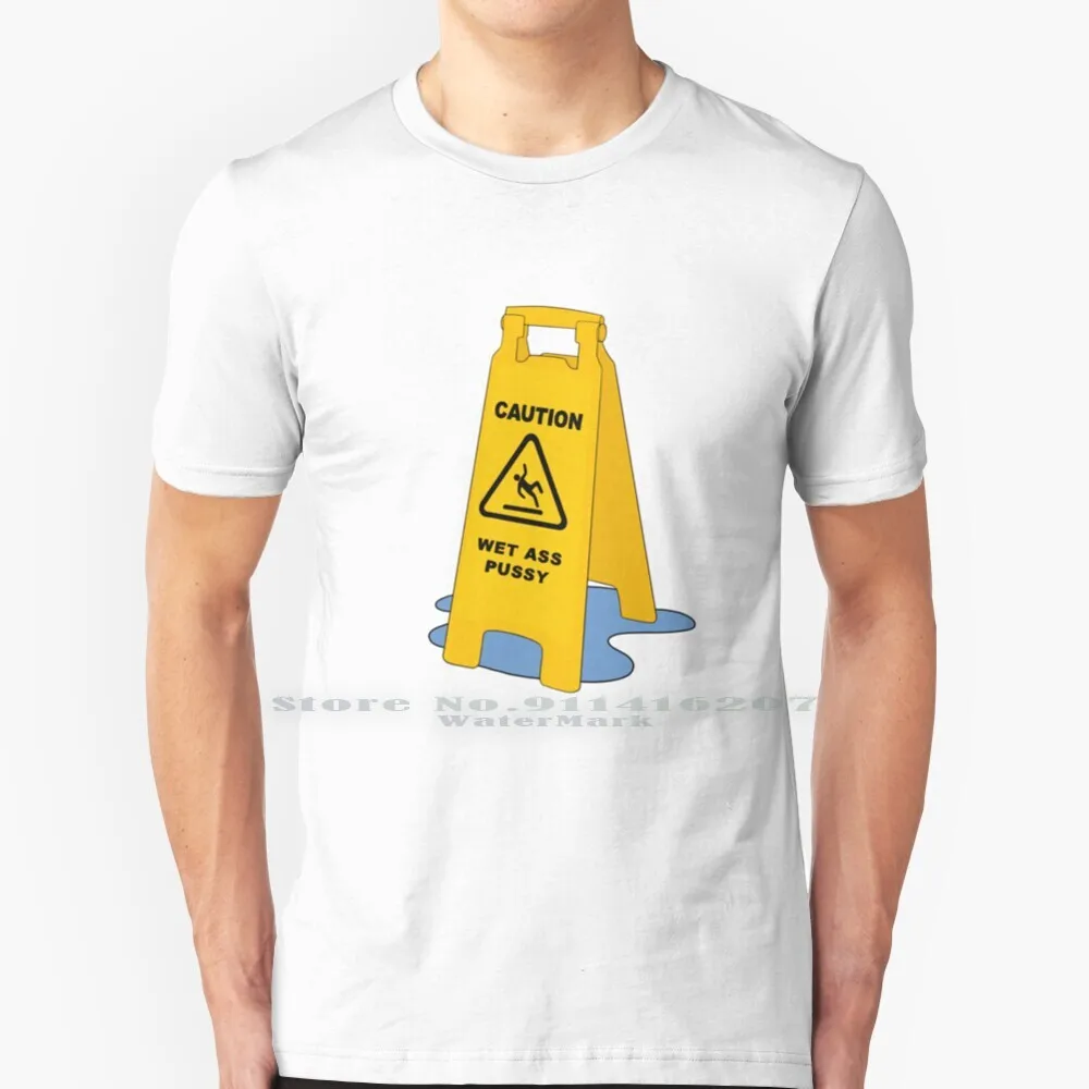 Caution : Wap T Shirt Cotton 6XL Wap Wet Ass Pussy Cardi B Megan Thee Stallion Rap Music Dance Caution Wet Floor Sign Puddle