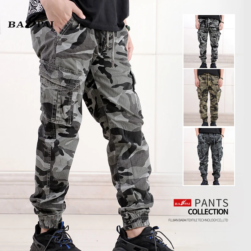 

BAPAI New Men's Camouflage Overalls Outdoor Cross-country Trousers Multi-pocket Breathable Work Pants Cargo Pants Jungle Pants