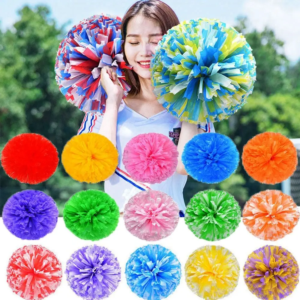 Double hole handle Competition Flower Cheerleading Cheering Ball Dance Party Decorator Cheerleader Pom Poms Club Sport Supplies