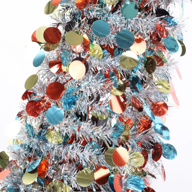 1.5M DIY Sequin Christmas Tree Popup Collapsible Tinsel Artificial Christmas Tree With Stand Christmas Decorations Trees