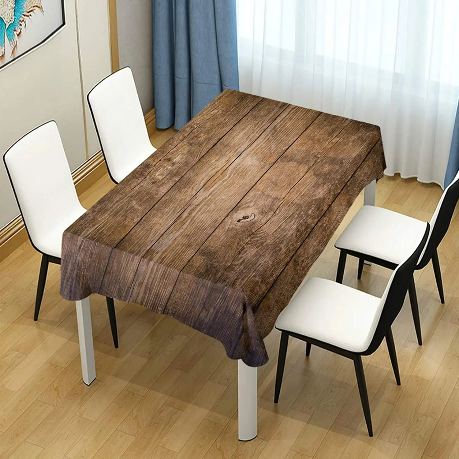 Rustic Wood Planks Retro Grain Rectangle Tablecloth