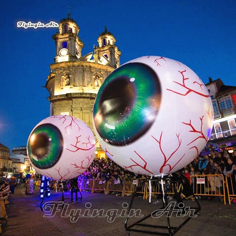 Personalized Large Inflatable Eyeball Balloon With LED Light For Concert Stage And Party Decoration