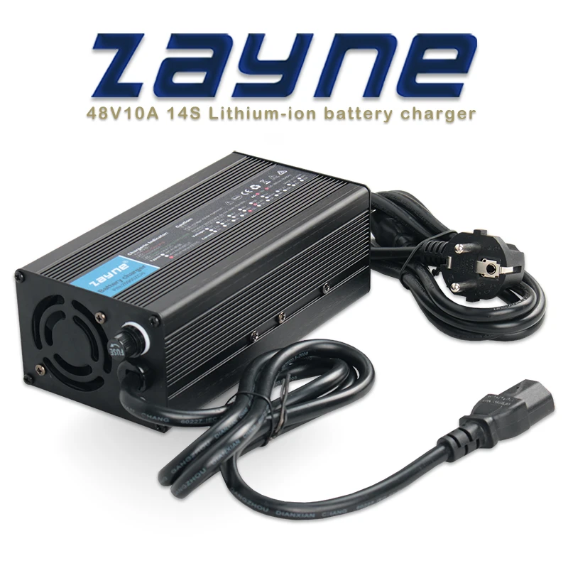 

ZAYNE 48V 10A smart charger 14S 18650 58.8V Lithium-ion battery pack for Club golf cart fast smart charger