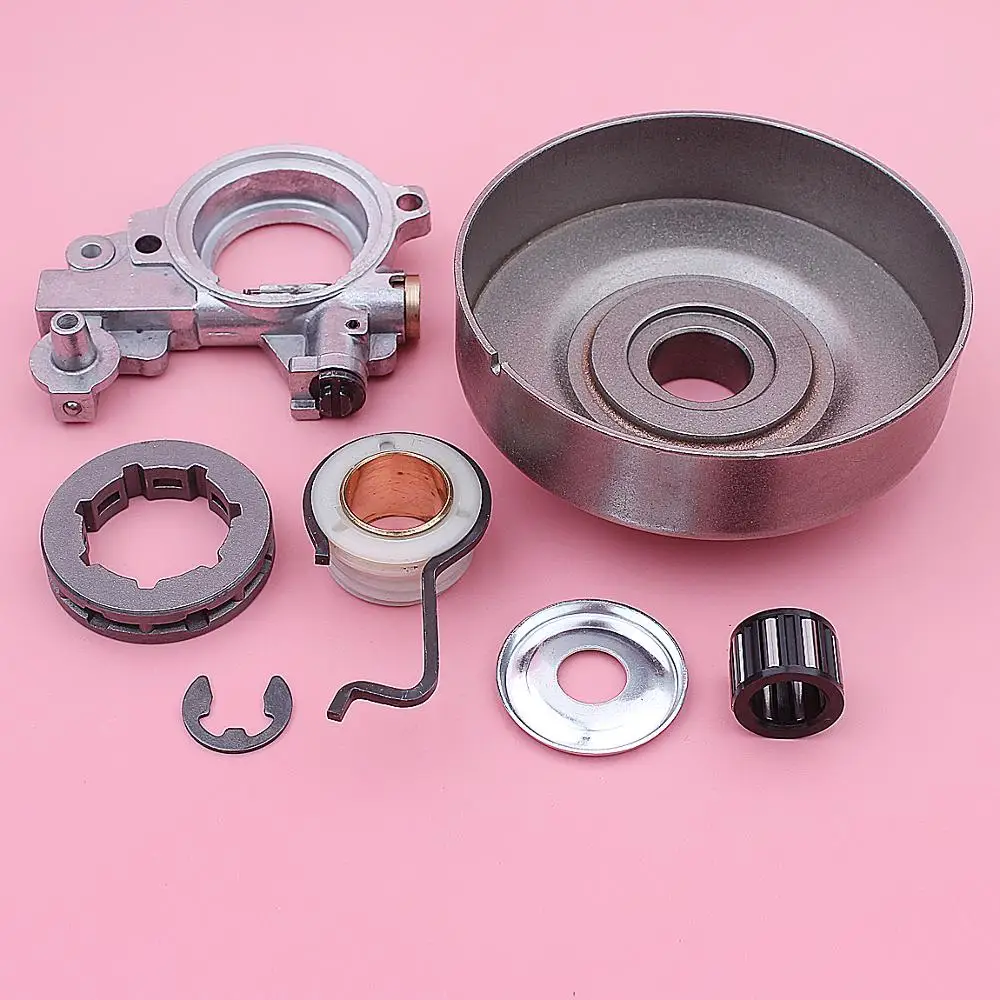3/8 7 denti frizione tamburo cerchione cuscinetto pompa olio Kit ingranaggi a vite senza fine per motoseghe Stihl MS361 1128 007 1000 1135 640 320
