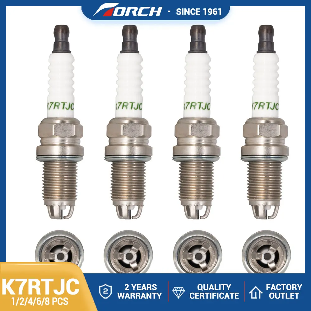 Ignition System Engine Car Parts 3-Electrode Spark Plug Torch K7RTJC Compatible with Candles K22PBR-S 14FGR-7CTU FR5DTC 3922