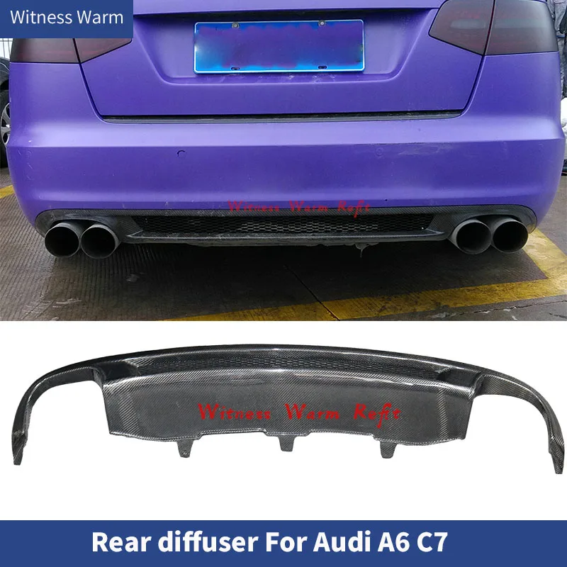 A6 Rear Bumper Lip Diffuser Four Out Exhaust Splitters for Audi A6 C7 Standard Bumper Sline Style 2012-2016 Car Body Kit