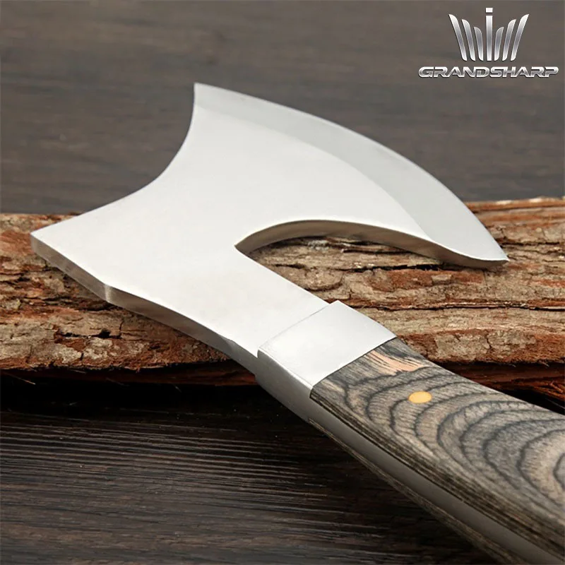 Survival Hunting Tomahawk Axes Hatchet Camping Hand Fire Stainless Steel Axe Boning Knife for Chopping Meat Bones GRANDSHARP