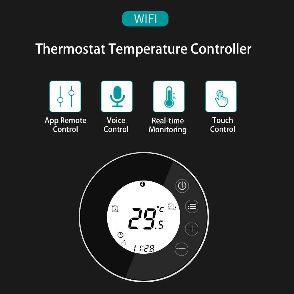 Imagem -02 - Wifi Termostato Controlador de Temperatura Água Piso Elétrico Aquecimento Caldeira Gás Tuya Vida Inteligente App Funciona com Alexa Google Casa