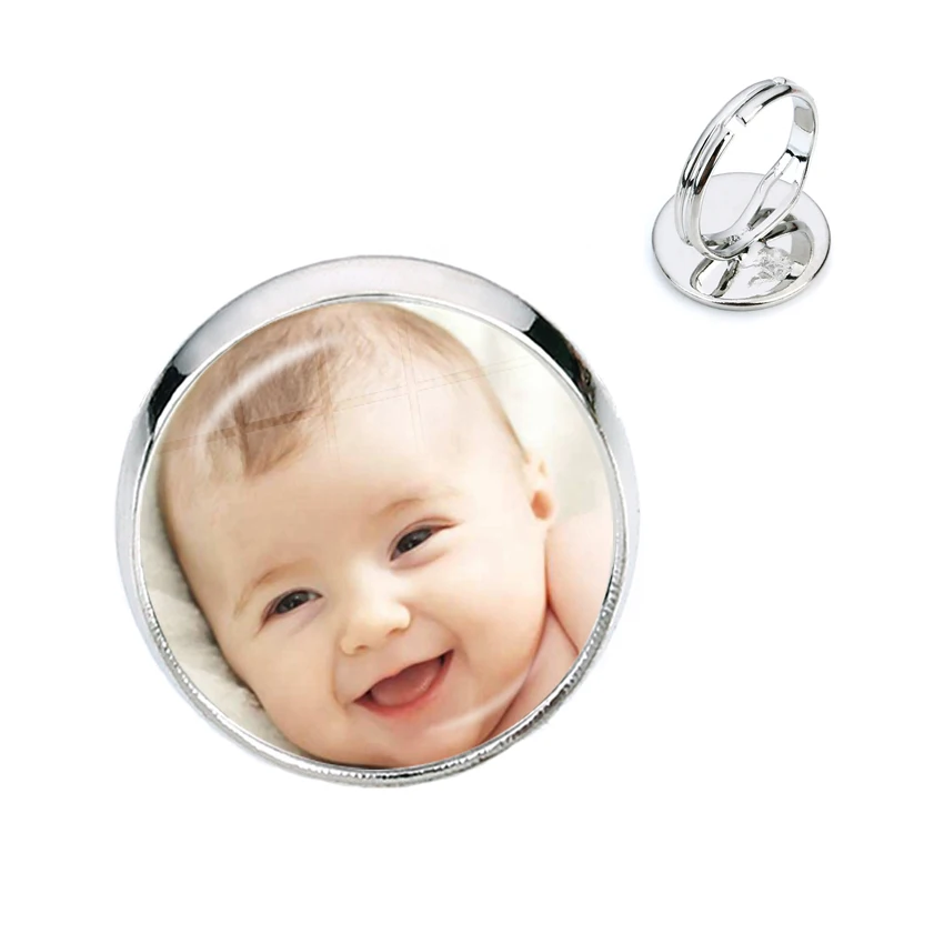 Personalized Custom Rings Photo Mum Dad Baby Children Grandpa Parents Custom Designed Photo Gift For Family Anniversary Gift