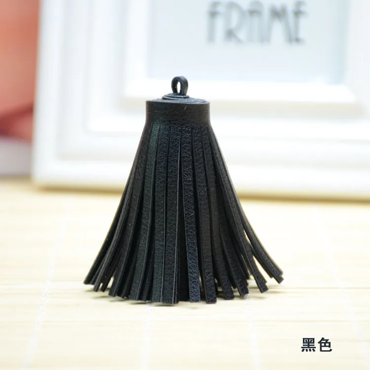 Tassel Keychain Leather Diy Key Chain Accessories Car Handbag Purse Phone Bag Pendant Black 2021 Trinket Porte Clef Chaveiros