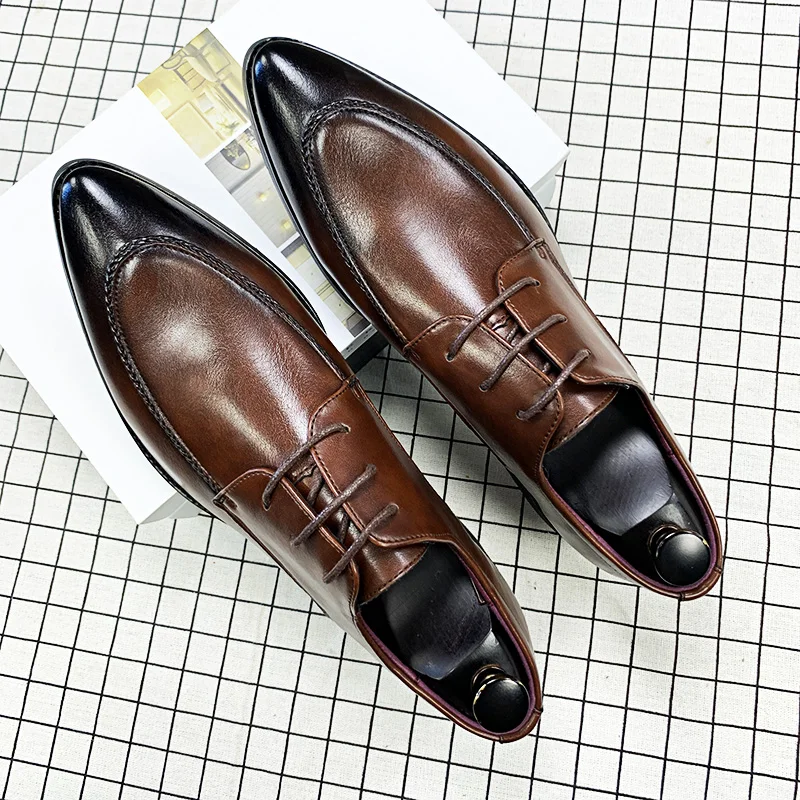 

men's casual business wedding formal dresses cow leather shoes gentleman pointed toe shoe trend handsome sneakers zapatos hombre