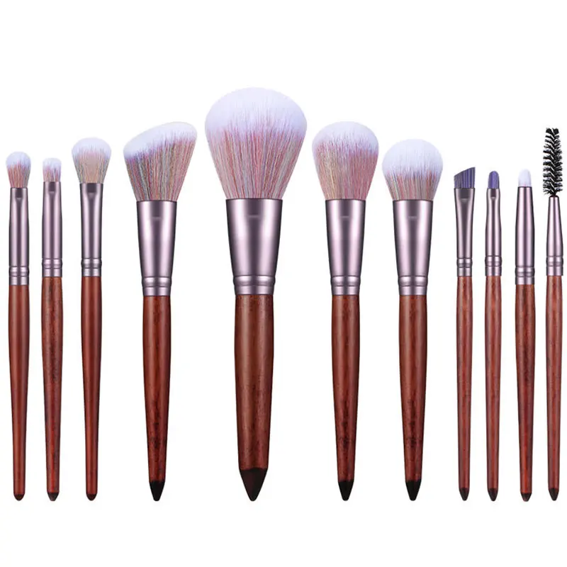 11 Pcs Makeup Brushes Set Cosmetics Shadows Brushes Beauty Soft Hair Wooden Powder Foundation Blush Blending Make Up Brush Tool