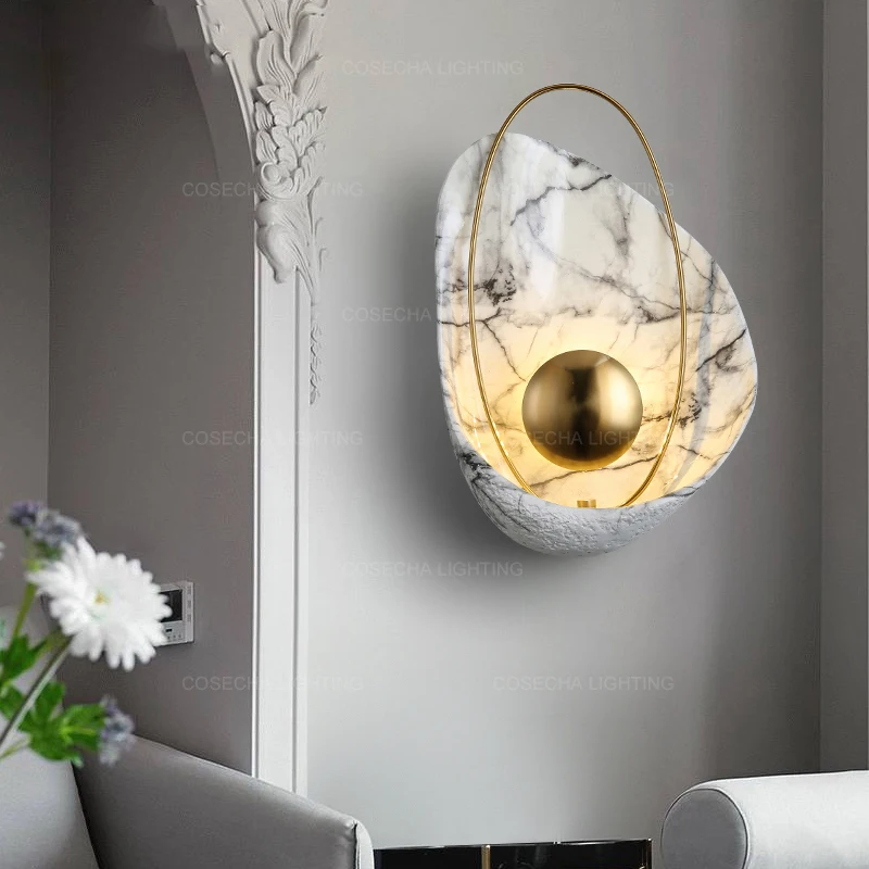 

white shell wall lamp black shell wall sconce nordic loft wall mounted light decoration bedroom lights stair lighting in hallway