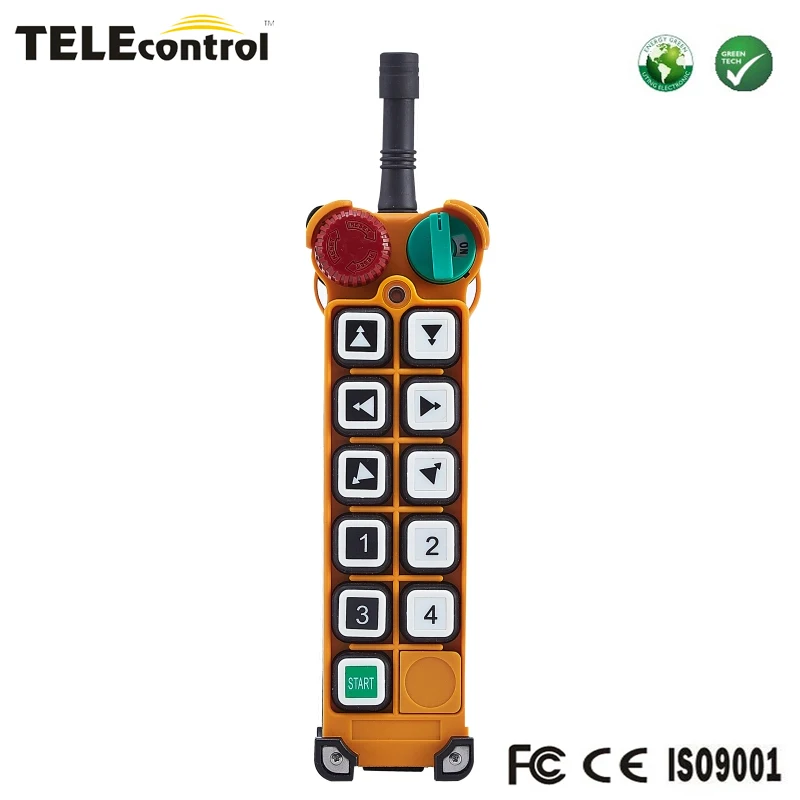 

Telecontrol Telecrane Compatible 10 channel two steps push buttons F24-10D remote control system emitters transmitter Controller