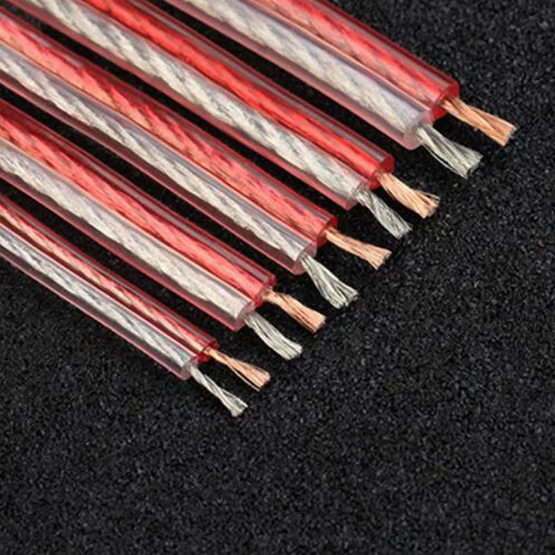 HUALIWEN DIY HIFI Audio Cable Oxygen Free Pure Copper Speaker Cable For Car Audio Home Theater Audio Wire Soft Touch Cable