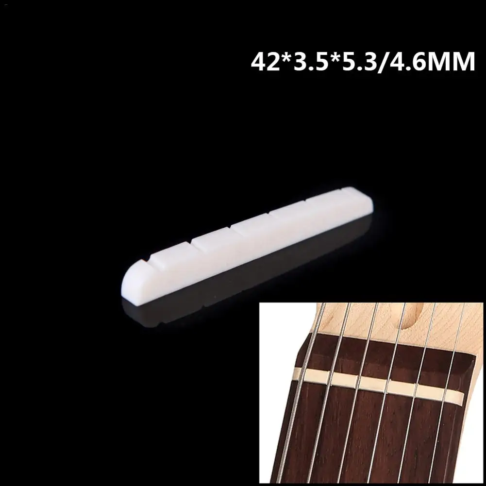 42mm/1.65in Bone Nut for 6 Strings Electric Stratocaster Tele ST TL 42*3.5*5.3mm (1.65 * 0.14* 0.21in) /4.6MM(0.18i