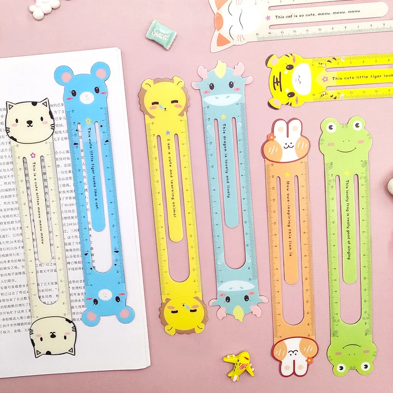 1 Piece Lytwtw's Candy Color Animals Kawaii Stationery Cartoon Drawing Gift Korean Office School Kitten Straight Plastic Ruler