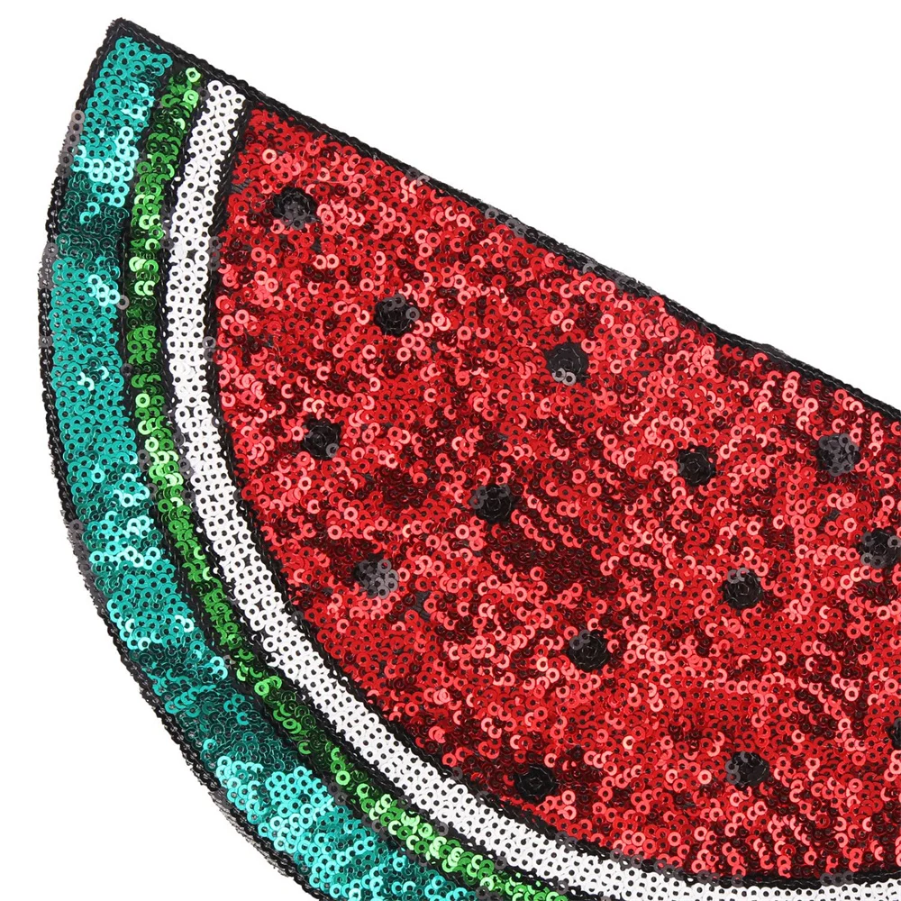 MAXSIN FUN Large paillettes Sticker Cute Watermelon patch cucire su Jeans vestiti decorazione accessori Applique fai da te