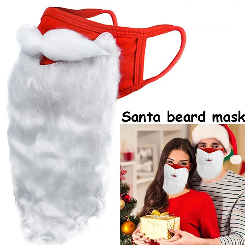 Santa Claus Beard Mask Christmas Holiday Santa Beard Cosplay Costume for Adults Unisex New Year Decor One Size Fits All