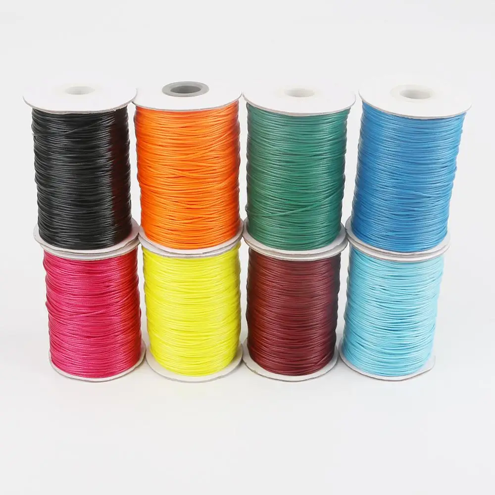 Cordão de algodão encerado 10m 1.5mm, fio encerado, pulseira, colar, corda frisada para fazer jóias, descobertas, pulseira diy