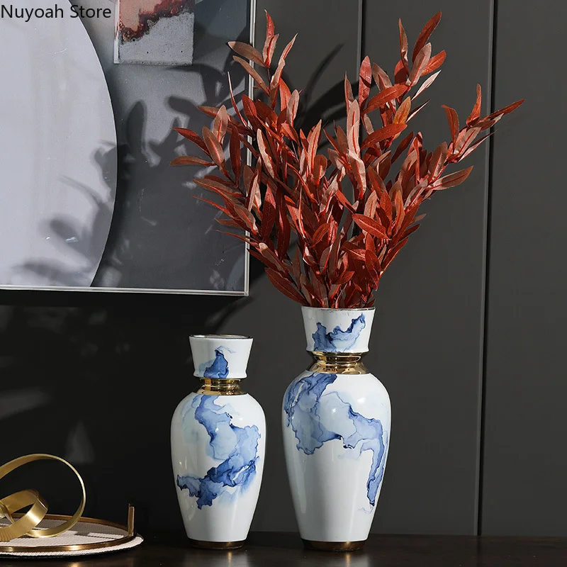 

Home Decoration Ink Ceramic Vase Living Room Simulation Flower Arrangement Accessories Dried Flower Decoration Countertop Vase