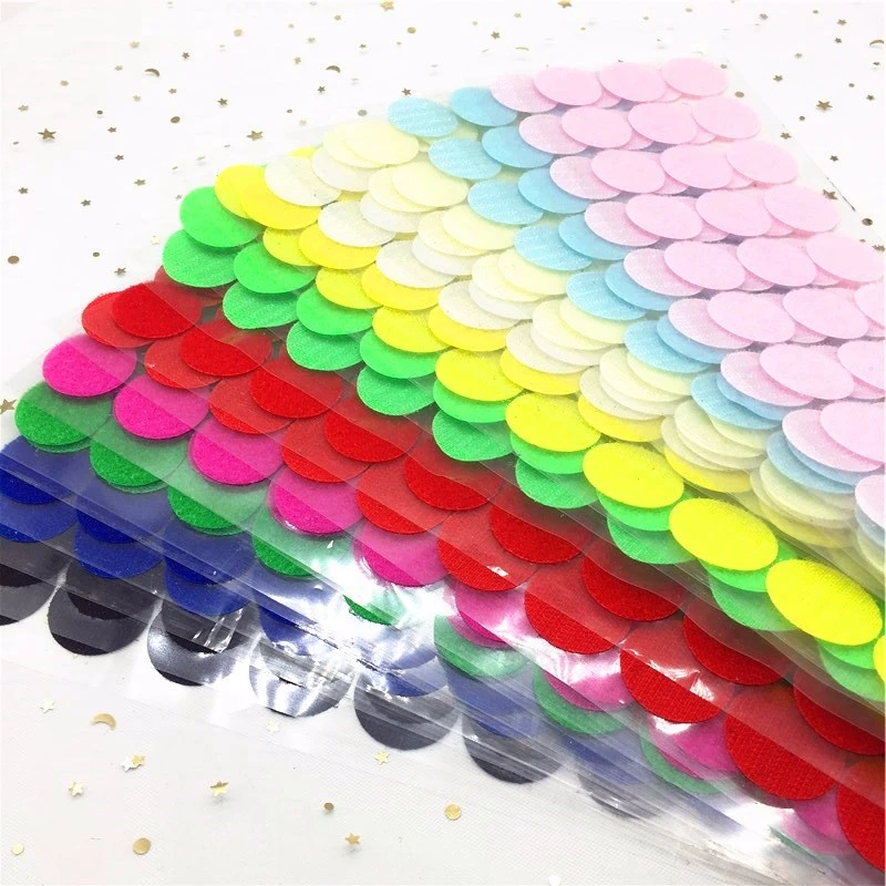 102Pairs Dot Sticker Adhesive Fastener Tape Dots 10/15/20/25/30mm Strong Glue  Sticker ing Waterproof Hook Loop Tape