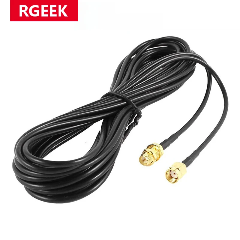 RP-SMA Złącze SMA Przedłużacz męski na żeński Miedziany przewód podajnika do koncentrycznej karty sieciowej WiFi RG174 Antena routera