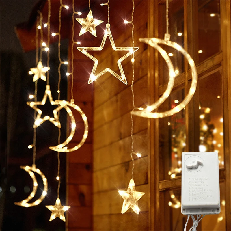 

Christmas LED Curtain String Lights Window Curtain Waterproof Fairy String Lights with 8 Flashing Modes Decoration for Christmas