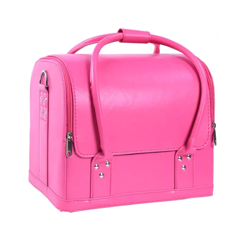 Bolsa de cosméticos fácil de llevar para mujer, caja de herramientas de maquillaje de uñas, caja de belleza multifunción, Maleta de equipaje, bolso