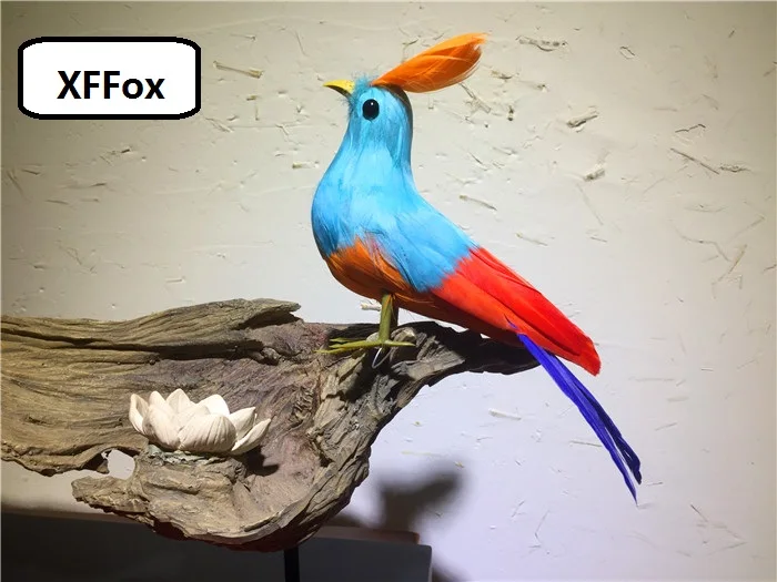 cute real life blue&red bird model foam&feather simulation bird gift about 20cm xf2552