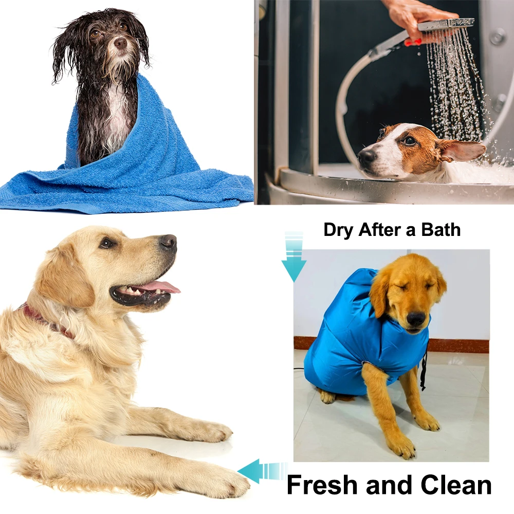 Folding Dogs Hair Dryer Blow Bag Quik Drying Grooming Bag Pet Dry bag Pet Drying Bag Portable Dog Cleaning Accessories