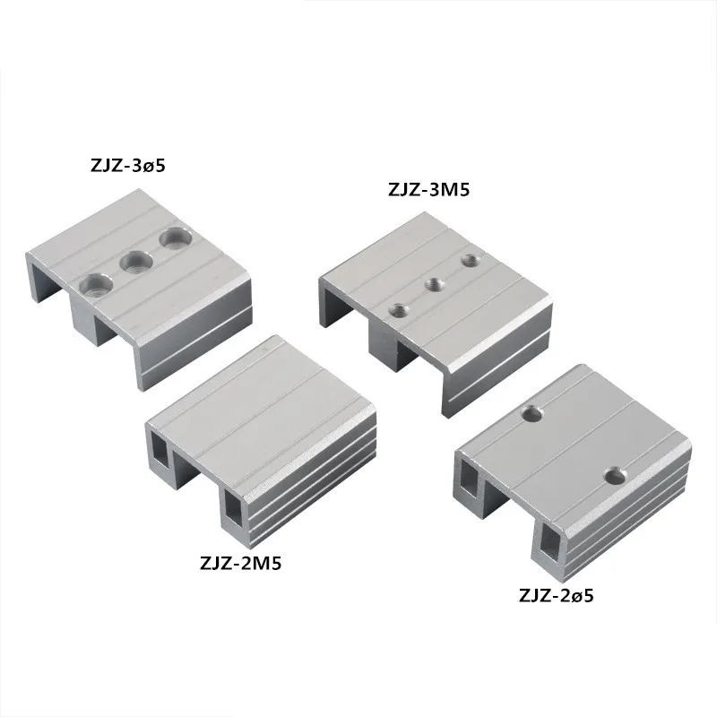 Mechanical Fixture Fittings Aluminum Strip single groove/double Groove connection fixing block through hole ZJZ-2 5/M5