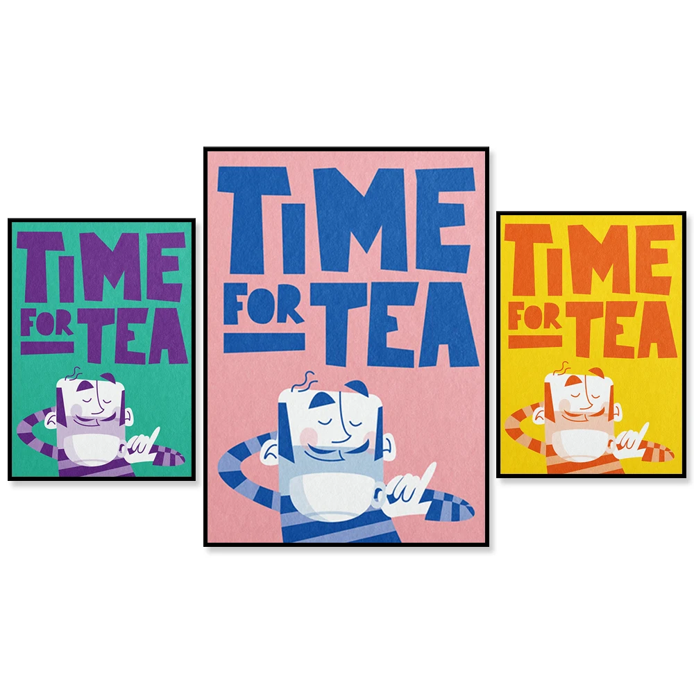 Time for Tea Print|Foodie Gift | Kitchen Art | Poster Print|Wall Decor | French Vintage|Housewarming|Mid Century | Cup of tea