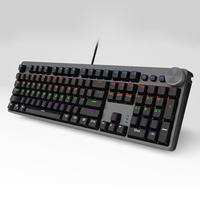 Game Mechanical Keyboard, Russian/Spanish/French/US Layout 104-Key Wired LED Backlight, Professional Gaming Keyboard。Gray-Black，