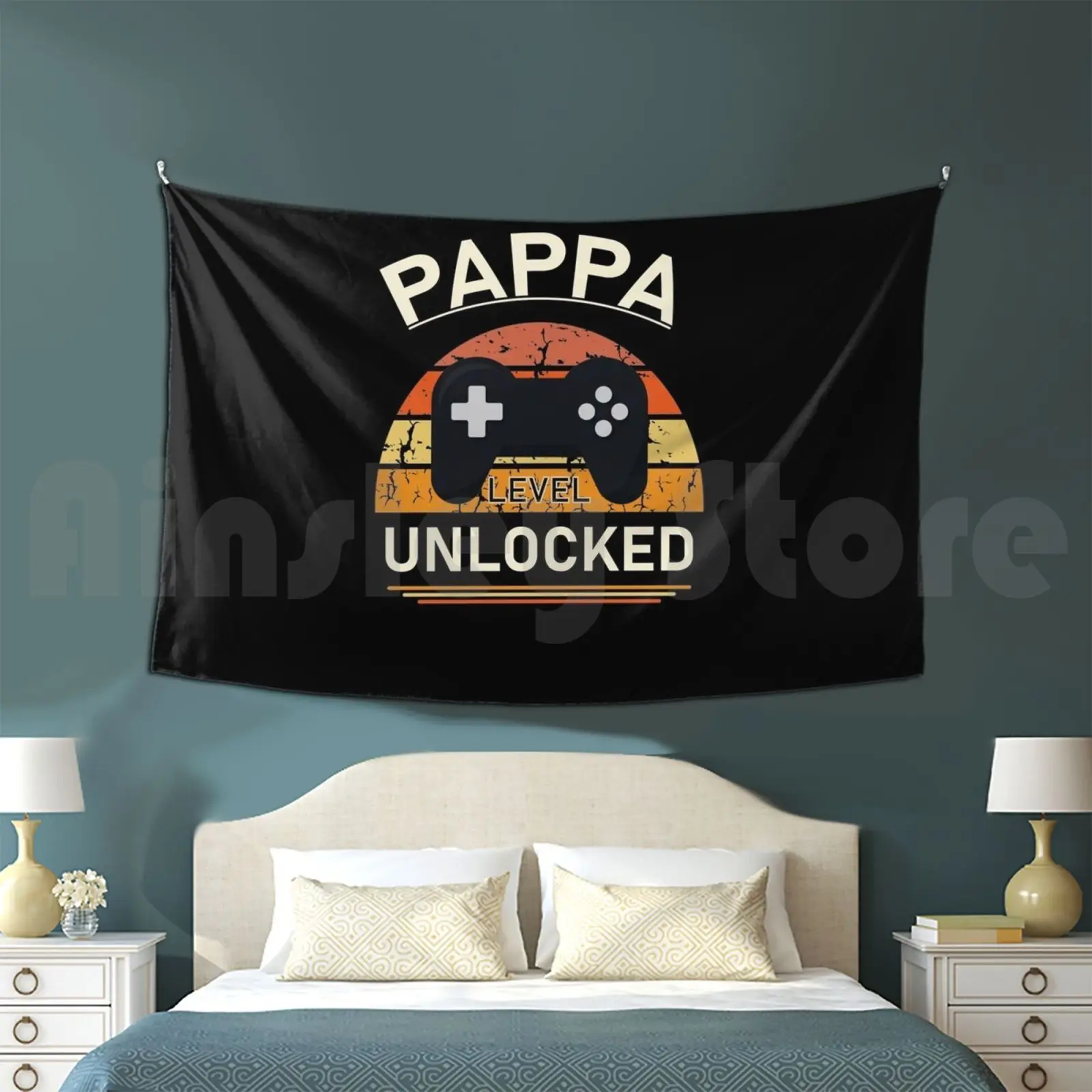 Pappa Level Unlocked Tapestry Living Room Bedroom I Love Dad Unlocked Level Dad Legend Super Dad Fathers Day Best