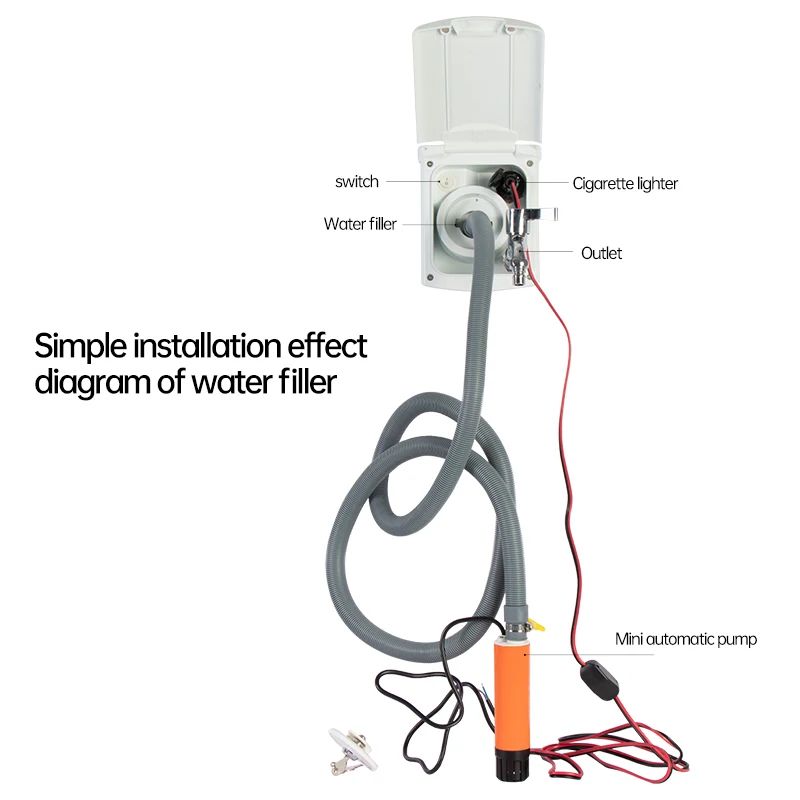 RV Multifunctional Water Filler Combined Water Inlet Camper Trailer Caravan Self Modified Vehicle Gravity Water Inlet Box