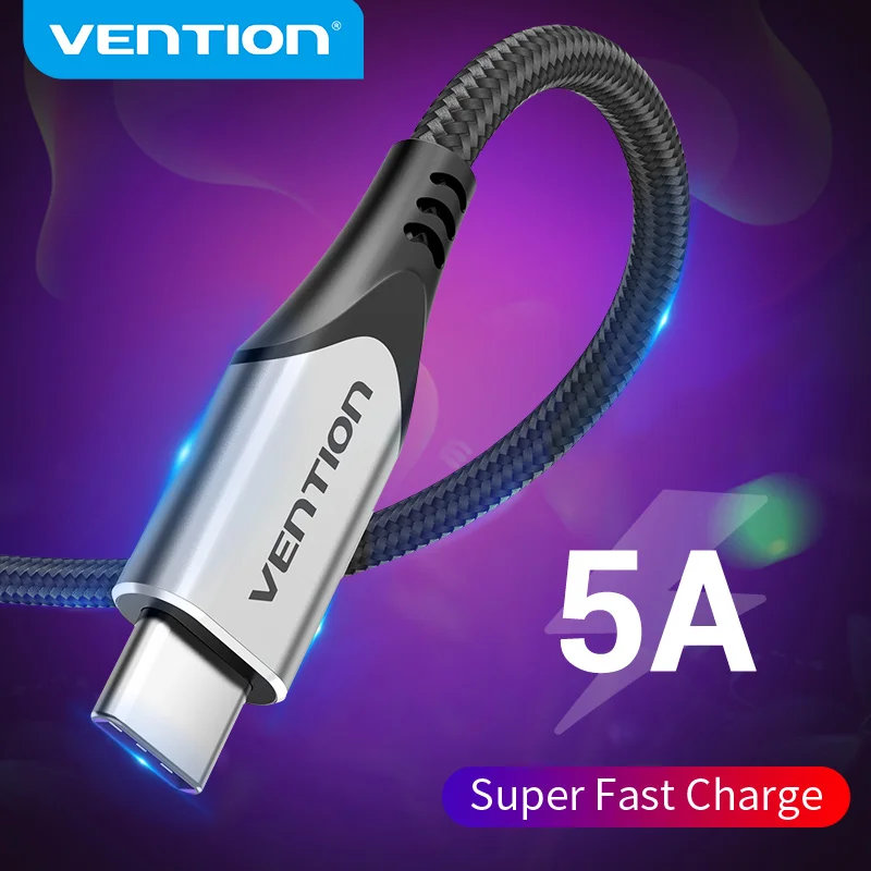 Vention 5A kabel USB typu C dla Huawei P40 Pro Mate 30 P30 Pro Supercharge 40W szybkie ładowanie USB-C kabel ładowarki do przewodu telefonicznego