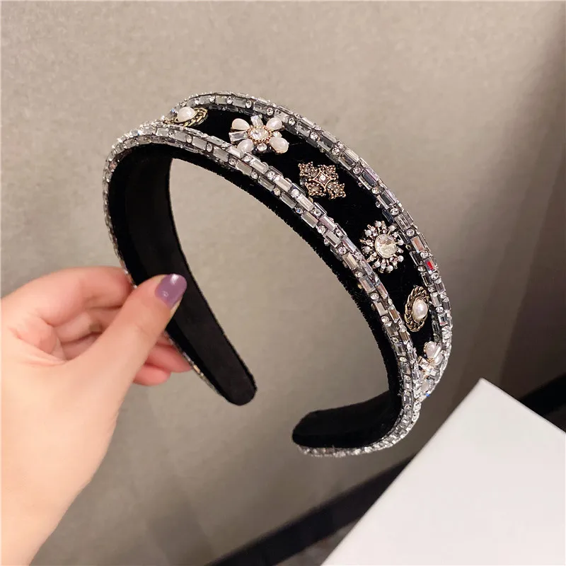 

Fashion Luxurious Rhinestone hair hoop Hair Accessories Women Girls Hair Band Hair Ponytail Rope Hairbands headwear new years