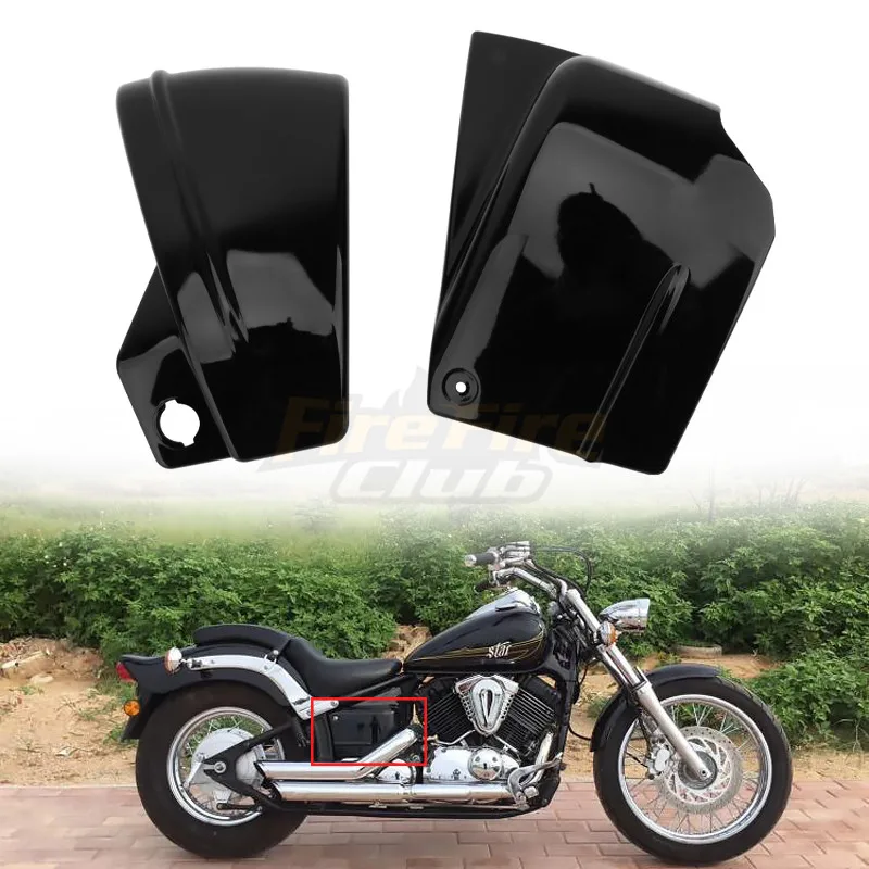 Motorcycle Battery Side Fairing Cover Guard Protect For Yamaha V-Star 650 / DragStar 650 / XVS650 / XVS650A Custom Classic