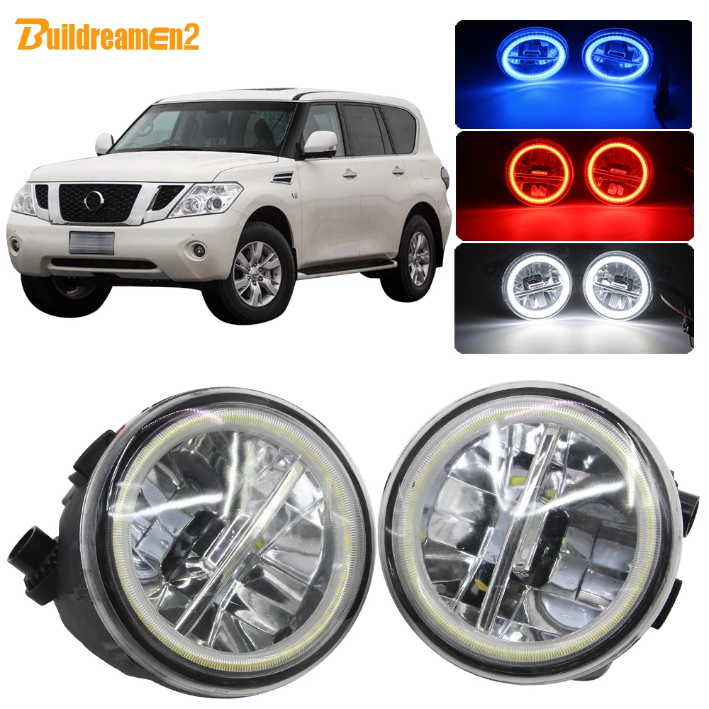 

Buildreamen2 Car 4000LM LED Lamp Fog Light Angel Eye Halo Ring DRL 12V For Nissan Patrol 3/III Y62 2010 2011 2012 2013 2014 2015