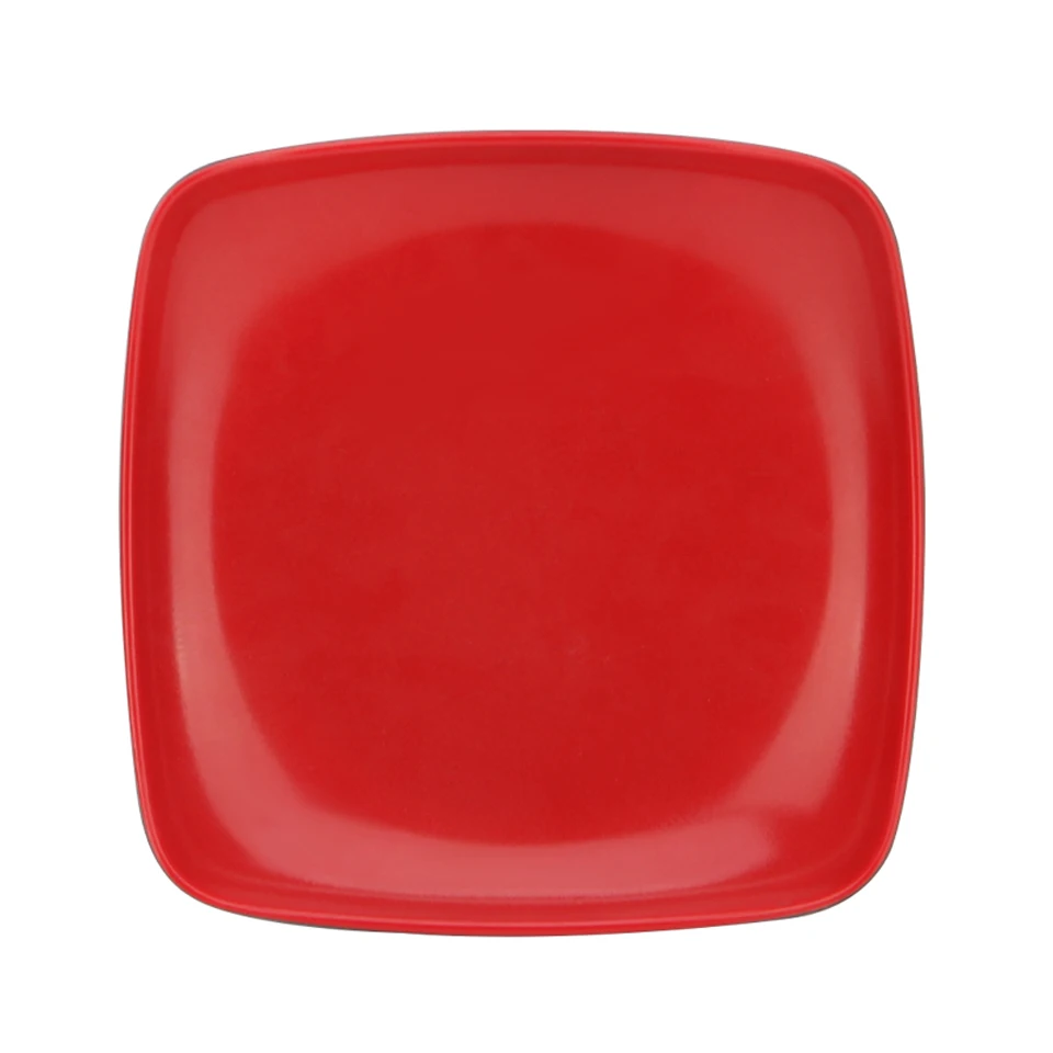 Red Melamine Plate Imitation Porcelain Tableware Cooking Plate Fast Food Plate Restaurant Rice Buffet Dish Plate