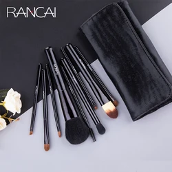 RANCAI Luxurious 9pcs Makeup Brushes set Powder Foundation Blusher Eyeshadow Brush Kabuki Cosmetics Tools+ Leather Case