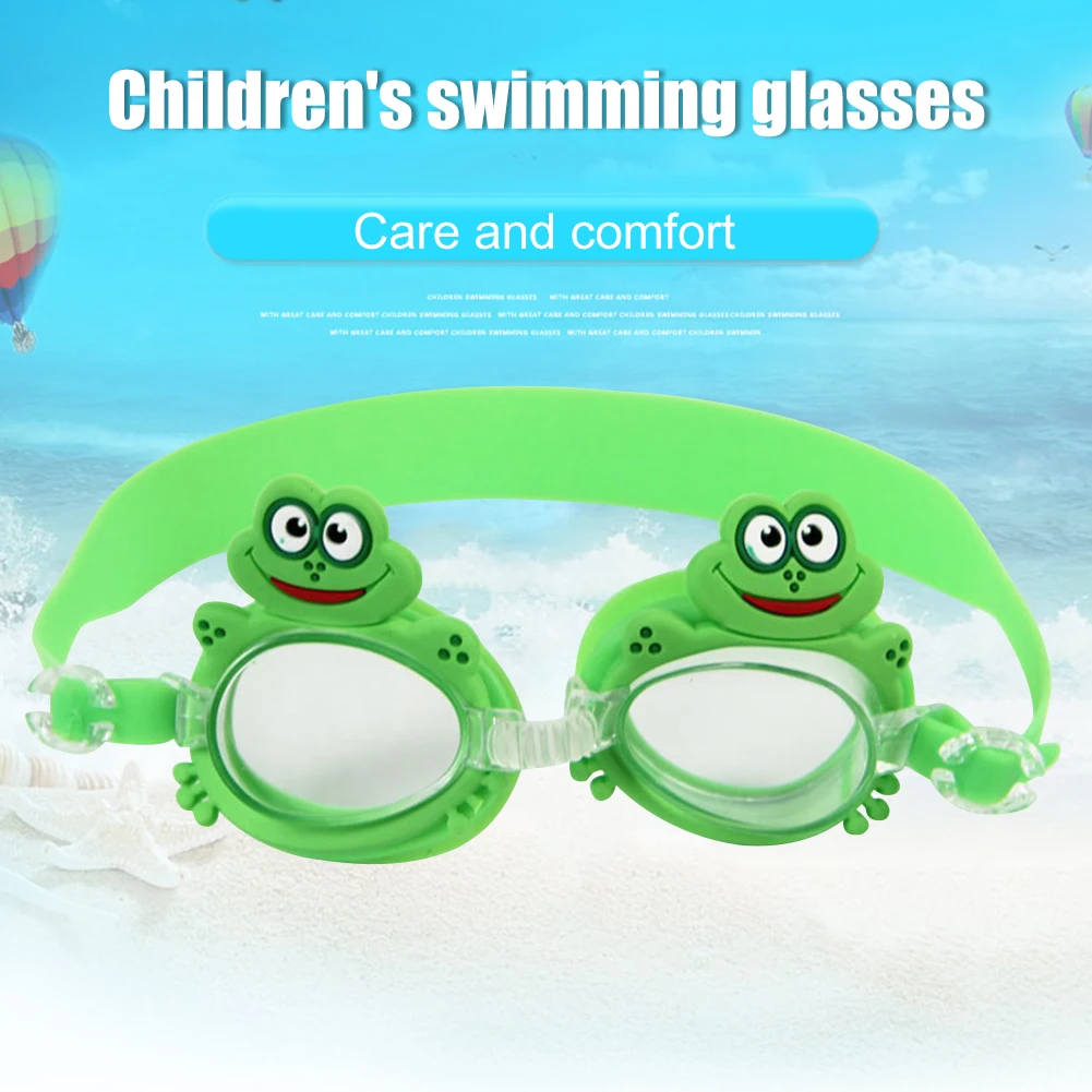 Kids Swimming Glasses Swim Goggles Anti Fog UV Protection Sunglasses Children Training Mask Eyewear Cases Bee Crab Frog Fish