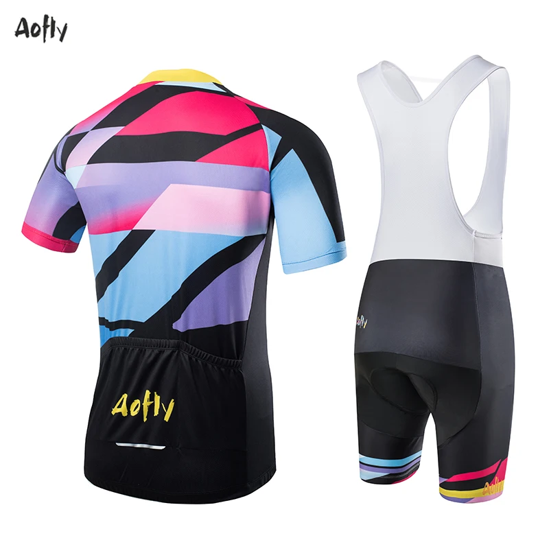 Man Cycling Clothes Short Sleeve Mountain Bike Jacket Bib Gel Shorts Breathable Top