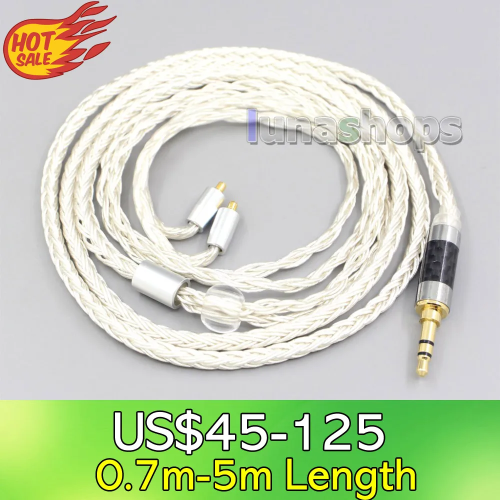 

LN007245 16 Core OCC Silver Plated Headphone Earphone Cable For Dunu T5 Titan 3 T3 (Increase Length MMCX)