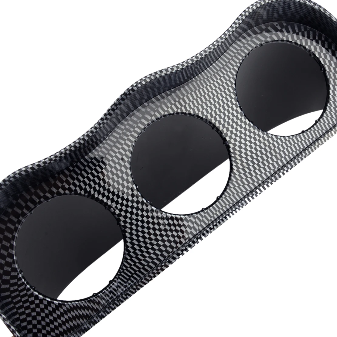 2\'\' 52mm Carbon Fiber Style Car Triple Dash Gauge Meter Pod 3 Hole Dashboard Mount Holder Front