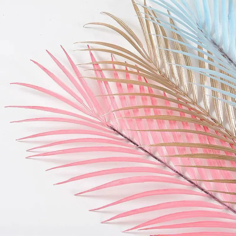 Fondo de fotografía de hojas de palma tropicales coloridas, accesorios de fotografía para habitación, estudio fotográfico, decoración de boda, hoja blanca, rosa y naranja