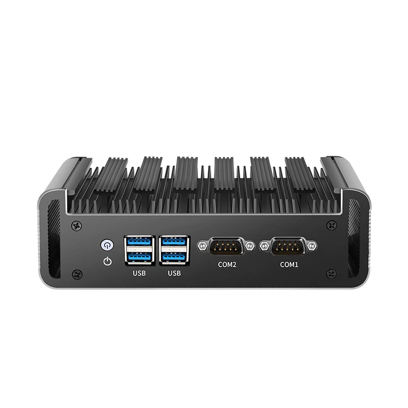 Fanless Mini PC Intel Core I7-5500U I5-5200U I3-5005U Dual Ethernet 2x RS232 HDMI VGA สนับสนุน WiFi Windows Linux OS