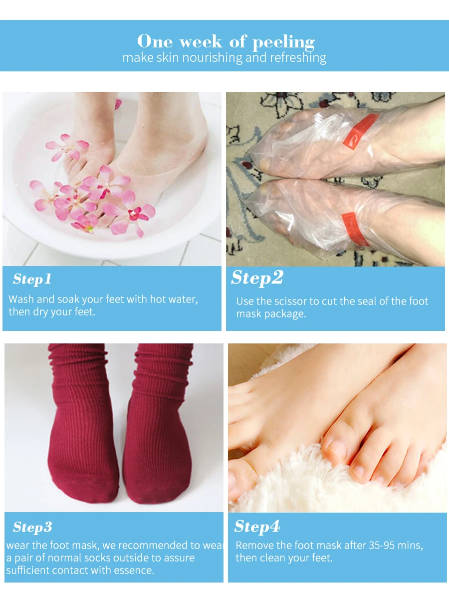 2/3pairs Exfoliating Foot Masks Pedicure Socks Exfoliation for Feet Mask Remove Dead Skin Heels Foot Peeling Mask for Legs efero